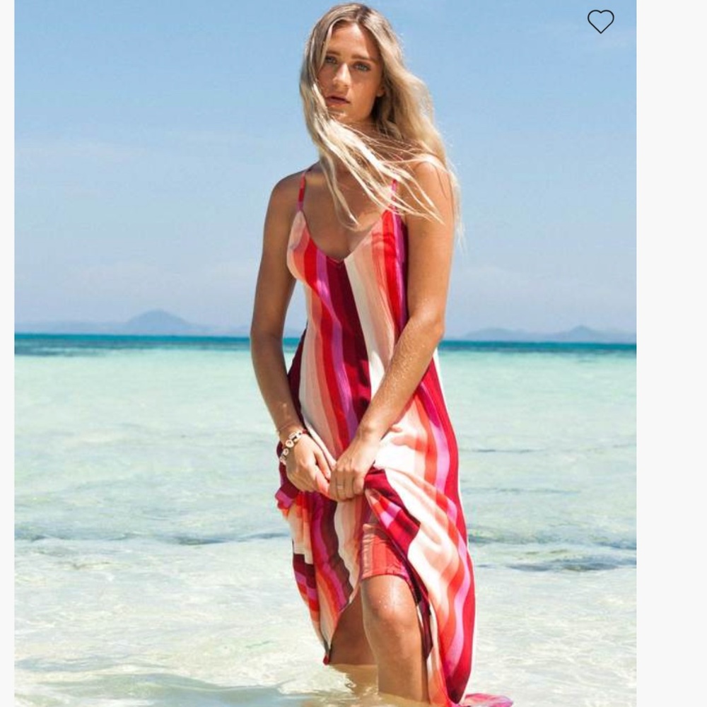 New Billabong Medium Striped Flowy Maxi Dress